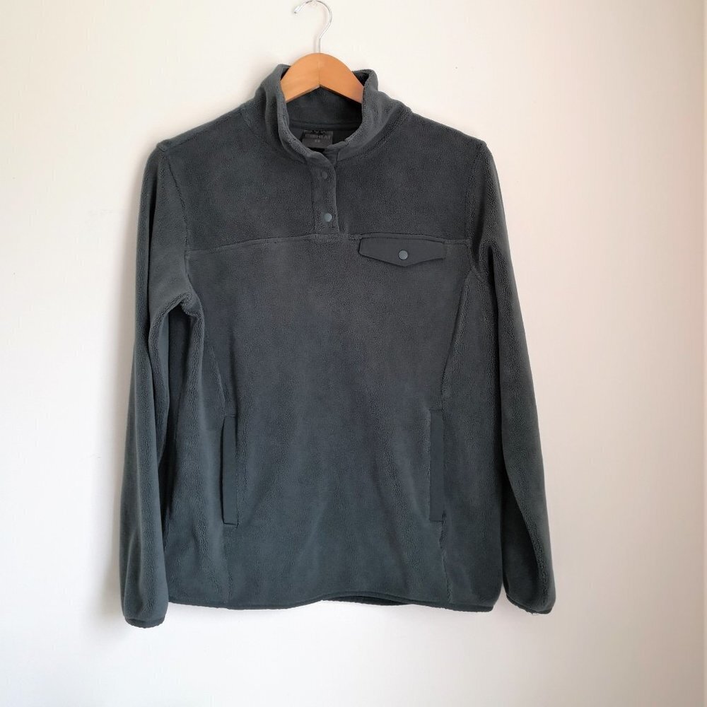 NWOT 32 Degrees Quarter Snap Button Fleece Jacket Dark Green Size‎ S